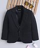 Ministitch Cotton Blend Woven Full Sleeves Solid Blazer - Black