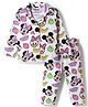 Babyoye Disney Single Jersey Knit Full Sleeves Shirt & Pyjama Co-ord Night Suit with Minnie Mouse Graphics - White