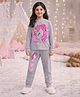Unicorns Cotton Knit Full Sleeves Unicorn Printed Tee & Joggers Night Suit - Grey & Pink
