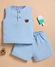 Wonderchild Sleeveless Brand Logo Applique Detailed Tee & Shorts Set - Blue