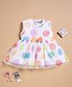 Wonderchild Sleeveless Polka Dots Printed & Bow Applique Detailed Dress - White