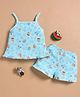 Wonderchild Sleeveless Surfer Bear Printed Top & Shorts Set - Blue