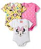 Babyhug Disney Interlock Knit Half Sleeves Onesies With Minnie Mouse Graphics Pack of 3 - Multicolor