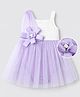 Mark & Mia Woven Sleeveless Party Wear Onesie With Floral Applique - Lavender
