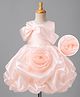 Mark & Mia Sleeveless Woven Ruffles and Frills Party Dress With Floral Applique - Peach