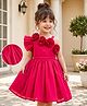 Mark & Mia Woven Sleeveless Party Frock With Corsage - Red