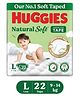 Huggies Natural Soft Premium Taped Diapers Large (L) - 22 Pieces