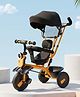 Babyhug AeroGlide 3-in-1 Tricycle with 360° Swivel Seat - Orange| Light & Music| Parent Push Handle| Adjustable Canopy| Puncture-Proof Rubber Wheels| Storage Baskets| Footrest- Yellow
