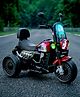 Babyhug Three Wheel Battery Operated Ride On Bike with Music & Lights - Black Red| Foot Pedal Accelerator| Forward & Reverse Drive| Rechargeable Battery| 2 to 6 Years| Aux Music| easy to Assemble