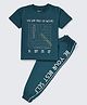 Nite Flite Cotton Knit Half Sleeves Find What Makes You Awesome Text Printed Tee & Pajama Night Suit - Multi Colour