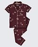 Nite Flite Cotton Knit Half Sleeves Breads & Bagels Printed Night Suit - Multi Colour