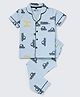 Nite Flite Cotton Knit Half Sleeves Vehicles Printed Night Suit - Multi Colour