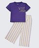 Nite Flite Cotton Knit Half Sleeves I Choose to Be Happy Everyday Text Printed Night Suit - Multi Colour