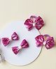 Ribbon candy Checked Bow Applique Detailed Hair Accessories Combo Set - Purple