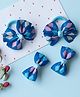 Ribbon candy Checked Bow Applique Detailed Hair Accessories Combo Set - Blue