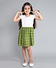 Funshine Rayon Woven Half Sleeves Abstract Printed Dress - Green