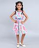Funshine Cotton Woven Sleeveless Floral Printed Dress - Blue