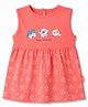 Child World Cotton Knit One Piece Dresses/Frocks Sleeveless Kitty Print Red 3-6 Months