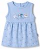 Child World Cotton Knit One Piece Dresses/Frocks Sleeveless Cat Print Light/Sky Blue 6-12 Months