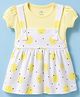 Child World Interlock Cotton Knit One Piece Polka Dot Printed Frocks Half Sleeves  Lemon/Light Yellow 6-12 Months
