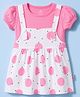 Child World Interlock Cotton Knit One Piece Polka Dot Printed Frocks Half Sleeves  Pink 3-6 Months