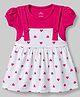 Child World Interlock Cotton Knit One Piece Heart Printed Frocks Half Sleeves Dark Pink 2-3 Years