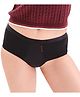 Mahina Teen Cotton Solid Reusable & Leak Proof Mid Waist Period Panty With Super Heavy Flow - Black