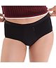 Mahina Teen Cotton Solid Reusable & Leak Proof Mid Waist Period Panty With Heavy Flow - Black