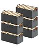 MECHDEL Foldable Metal Frame Wardrobe Storage Boxes Clothes Organizer Set  6 Piece - Grey
