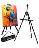 MECHDEL Portable Lightweight Tripod Easel Stand for Painting, Adjustable Height Metal Display Stand for Artists, Canvas Holder for Drawing, Art, Sketching, Poster, Wedding Sign - Black
