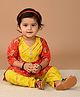 Kinder Kids Cotton Woven Three Fourth Sleeves Leheriya Printed Kurti & Dhoti Set - Red & Yellow