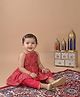 Kinder Kids Cotton Woven Sleeveless Bandhani Printed Kurti & Dhoti Set - Pink