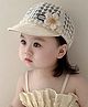 Ziory Cotton Woven Floral Applique & Net Detailed Baseball Cap - Beige - Circumference 46-50 Cm