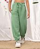 NEUDIS Pure Cotton Woven Solid Joggers - Green