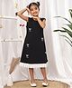NEUDIS Knit Sleeveless Bow Applique Detailed Colour Blocked Dress - Black & White