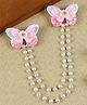 Asthetika Butterfly Applique & Crystals Embellished Hair Clip - Pink