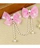 Asthetika Bow Applique & Pearls Detailed Hair Clip  - Pink