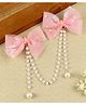 Asthetika Bow Applique & Pearls Detailed Hair Clip - Pink