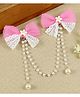 Asthetika Bow Applique & Pearls Detailed Hair Clip - Pink
