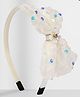 Asthetika Bow Applique Detailed Sequins Embellished Hair Band - White