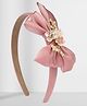 Asthetika Bow Applique & Floral Beads Detailed Hair Band - Pink