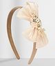 Asthetika Bow Applique & Floral Beads Detailed Hair Band - White