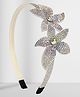 Asthetika Stone Embellished Floral Designed Hair Band - Silver