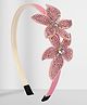 Asthetika Stone Embellished Floral Designed Hair Band - Pink