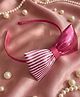 Radhya accessories Striped Bow Applique Detailed Hair Band - Pink