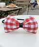 Radhya accessories Checked Bow Applique Detailed Hair Band - Red