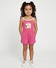 Nautinati Cotton Knit Sleeveless Cat & Typography Printed Jumpsuit - Pink