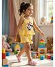 Nautinati Cotton Knit Mickey & Friends Featuring Sleeveless Minnie Mouse Printed Jumpsuit - Light Yellow