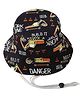 Babymoon Woven Vehicles Printed Hat - Black - Circumference 54 Cm