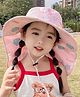 Babymoon Woven Rabbits  Printed Hat With Whistle - Pink - Circumference 54 Cm
